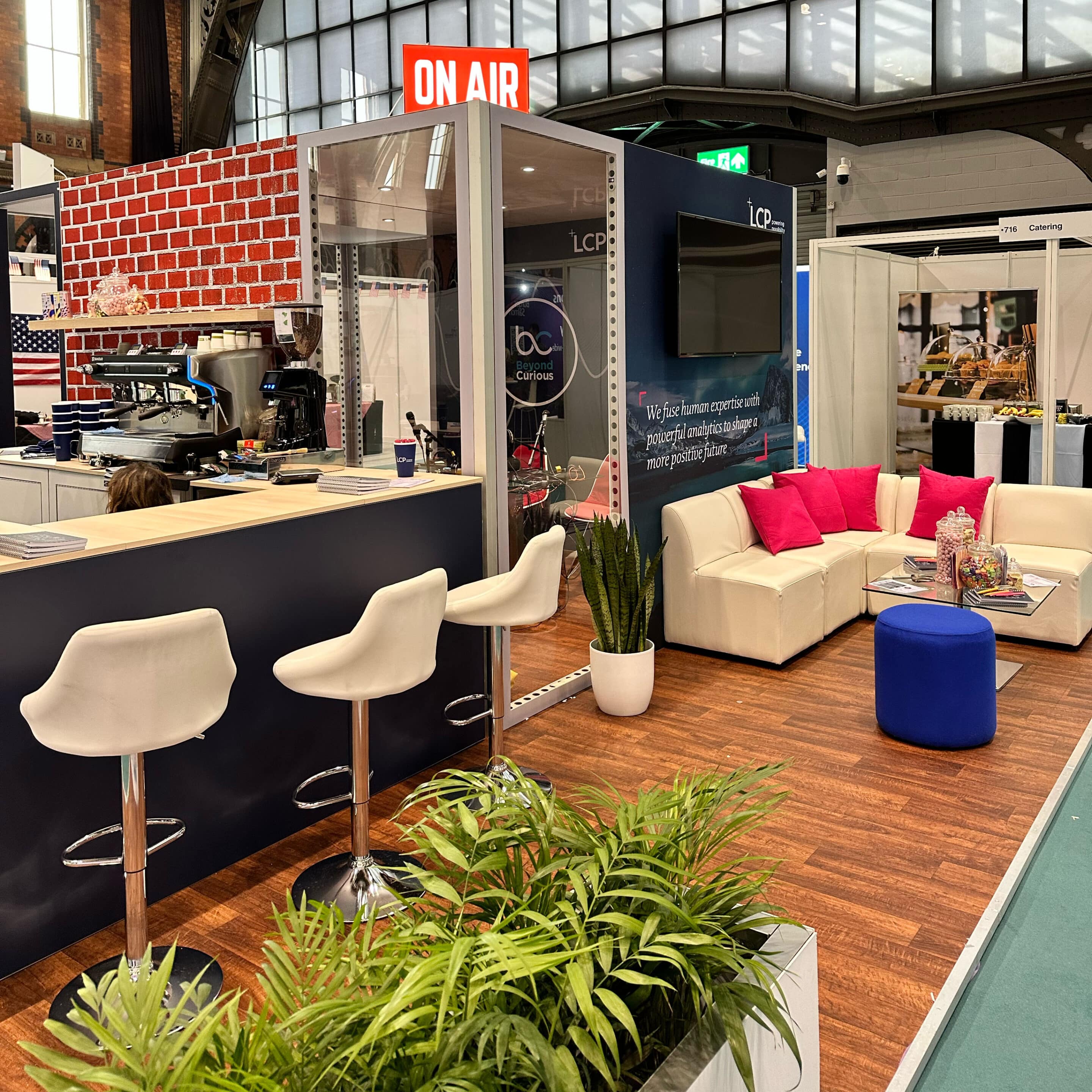 A conference stand featuring the Aviva logo